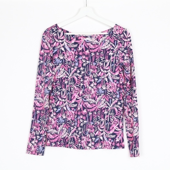 Lilly Pulitzer Tops - Lilly Pulitzer Tristan Long Sleeve Top In Bright Navy Swing of Things